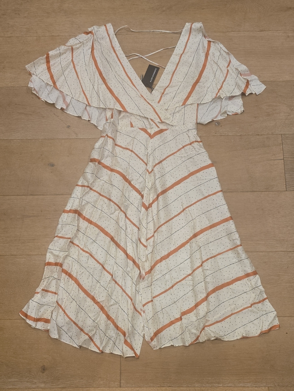 Allen Schwartz  Micro Dot Capelet A Line Dress Sz 2 MADE IN USA